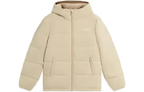 Li Ning, beige down jacket with hood, with your logo imprint