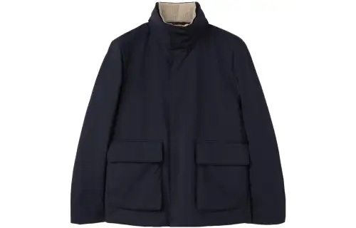 Loro Piana Jackets Men's Blue Turtleneck Moderate Other