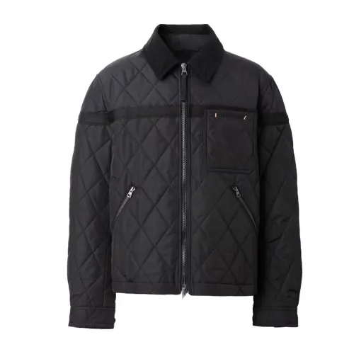 Burberry Men Diamond Pocket Zip-Up Jacket Black