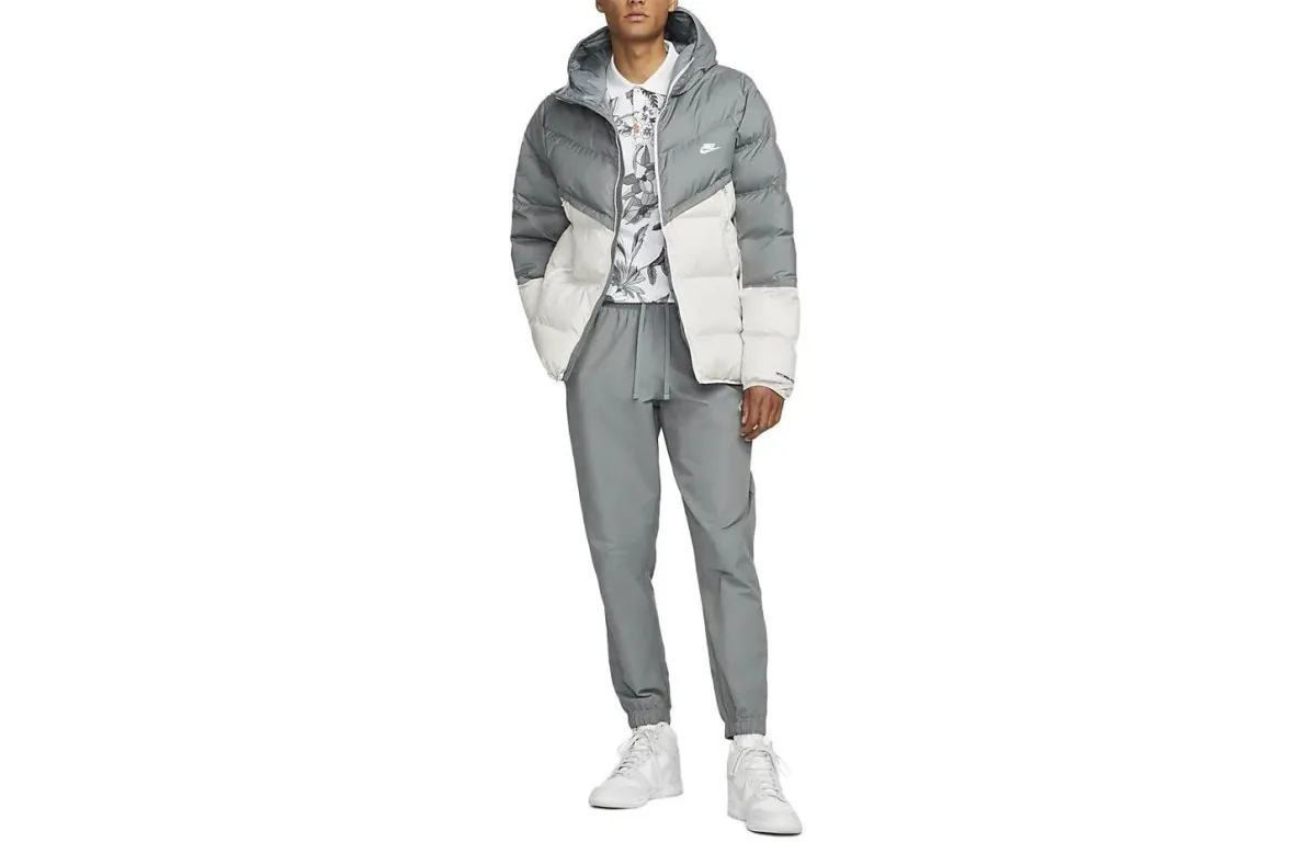 Nike Jackets Men's Gray Hooded Thickened Other