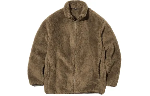 UNIQLO Jackets Men's Dark Beige Stand Collar Thickened Other