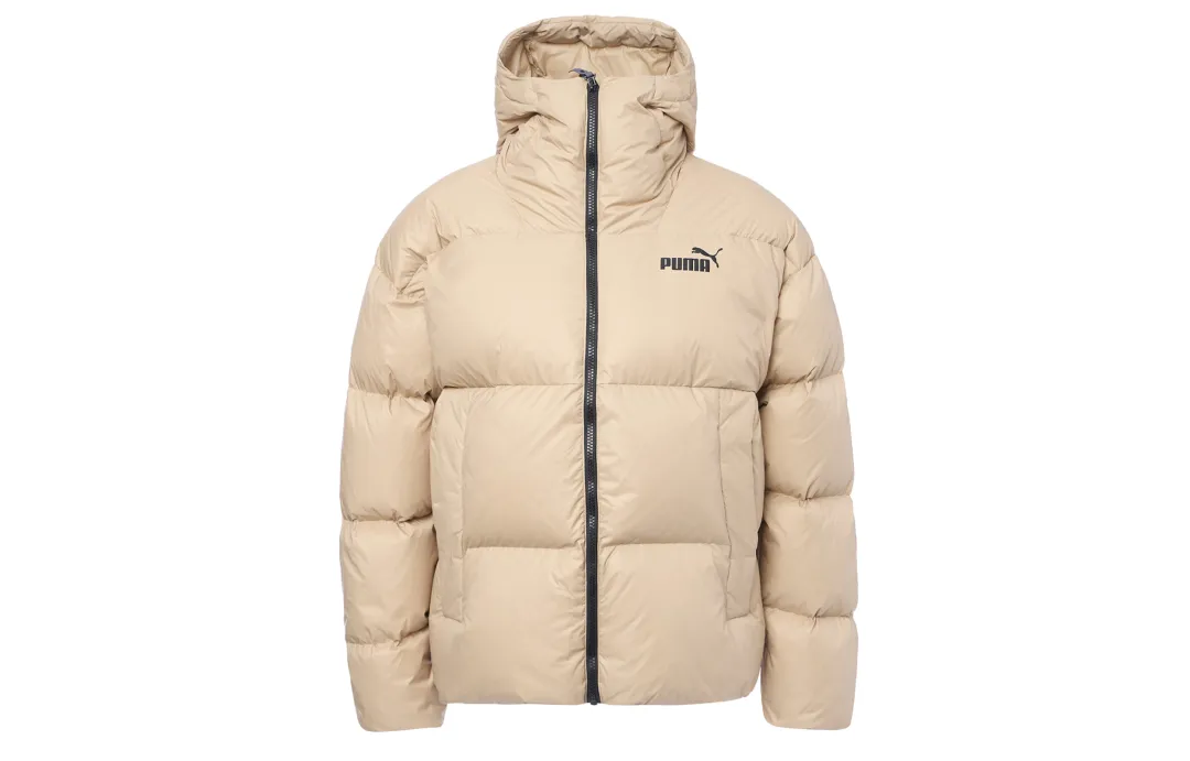 PUMA Down Jackets Men's Khaki Hooded Moderate