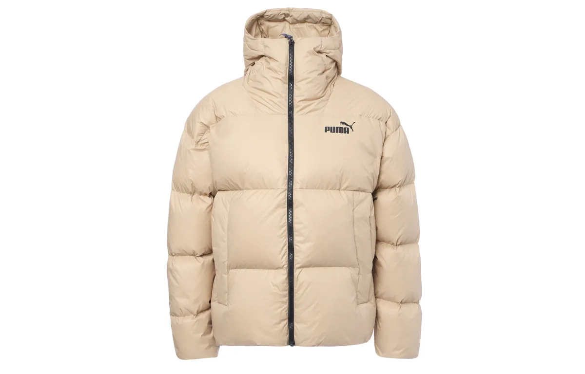 PUMA Down Jackets Men's Khaki Hooded Moderate