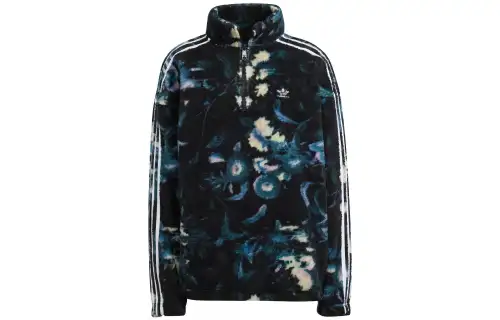 Adidas Originals Jackets Men's Black Stand Collar Thickened Other