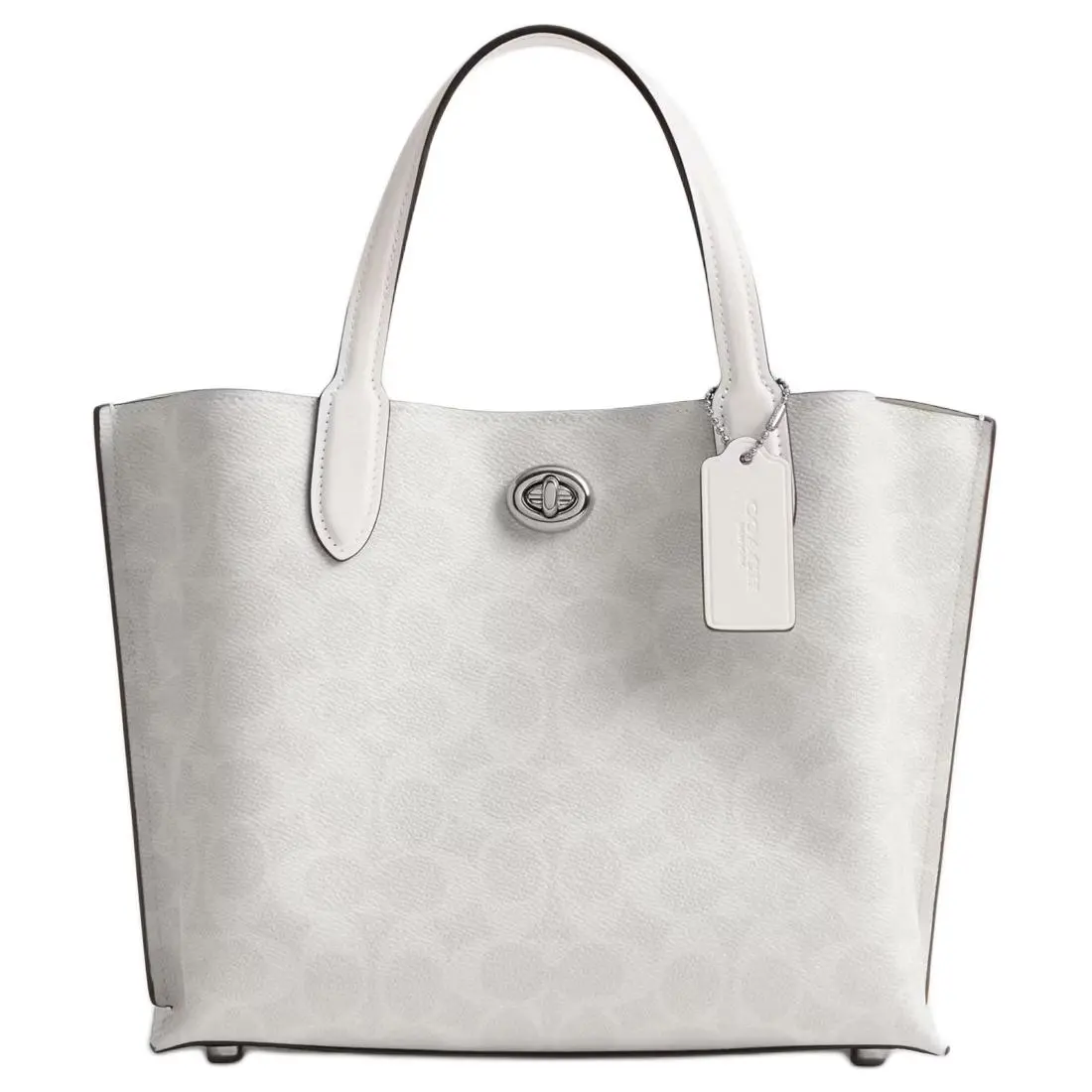 COACH Willow Coated Canvas Tote Bag, Shopping Bag Handbags Medium Women's Chalk White