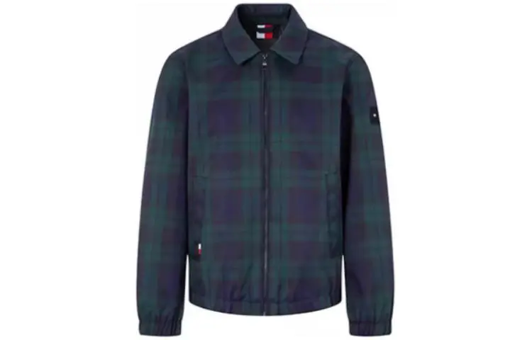 Tommy Hilfiger Jackets Men's Blue Plaid 0MS Lapel Moderate Other