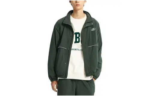 New Balance Jackets Men's Green Stand Collar Moderate Other