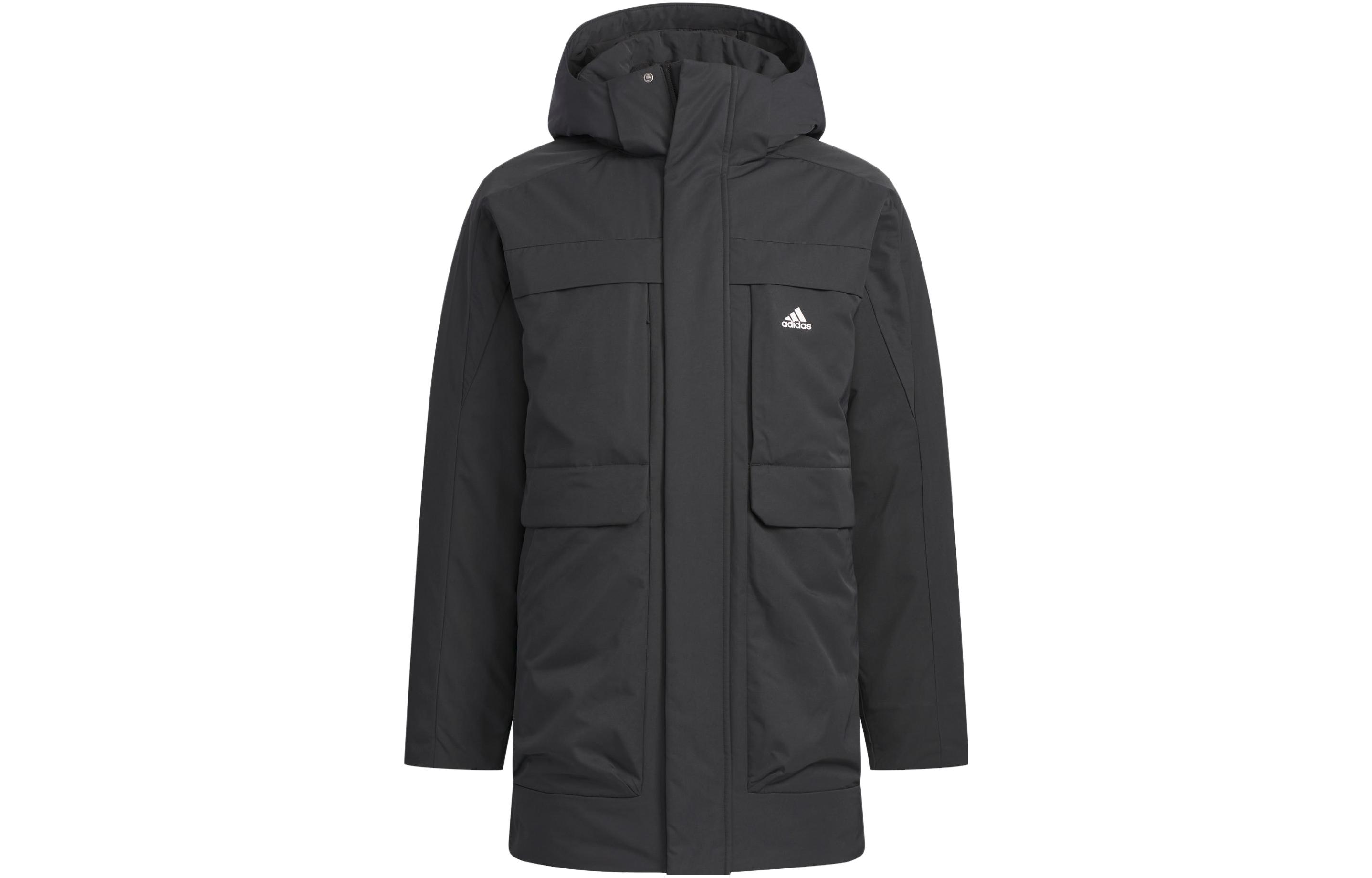 Мужской пуховик adidas LONG DOWN (черный)