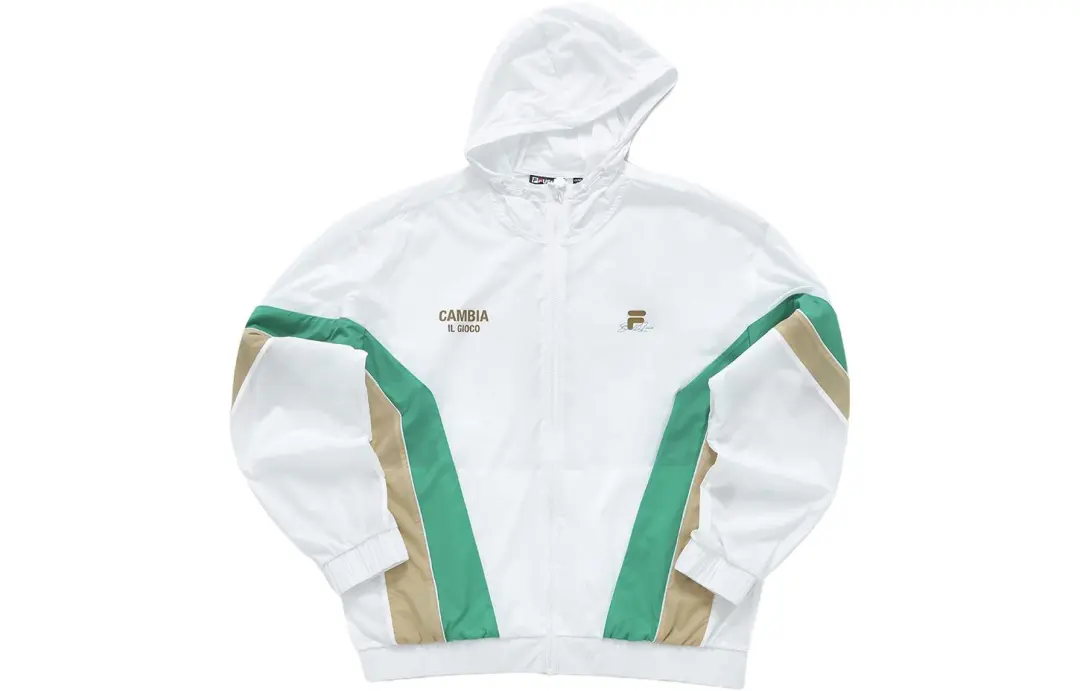 FILA FUSION Sun Protection Clothing Men's Standard White Hooded Moderate Straight Fit