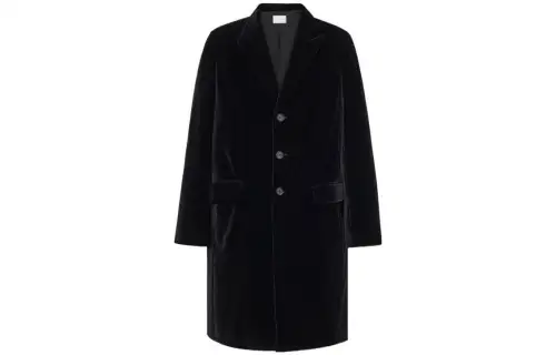 THE ROW Coats Men's Black Lapel Moderate Straight Fit