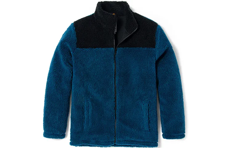 Timberland Velvet Jackets Men's Medium Blue Stand Collar Thickened And Fleece-Lined