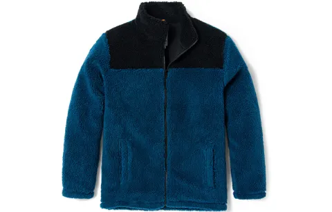 Timberland Velvet Jackets Men's Medium Blue Stand Collar Thickened And Fleece-Lined