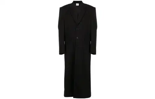 Vetements Boxy Single Breasted Jersey Tailored Coat
