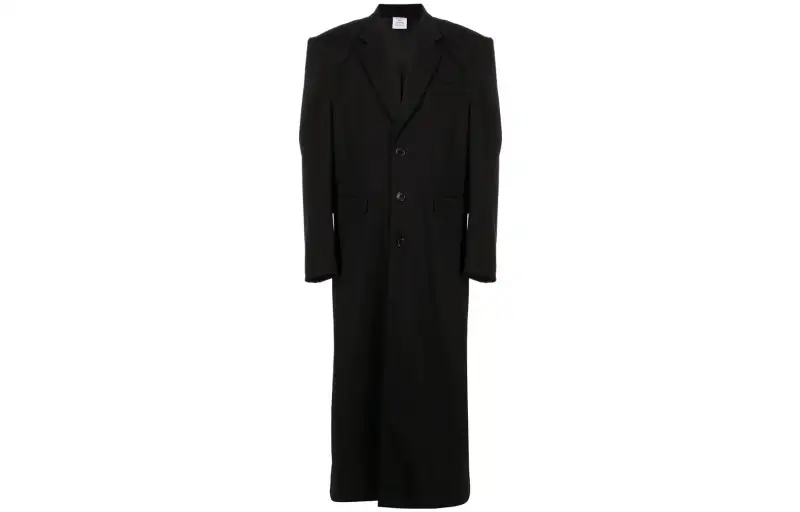Vetements Boxy Single Breasted Jersey Tailored Coat