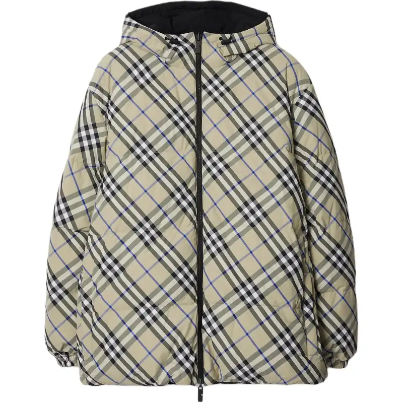 Burberry Checked Zipped Reversible Down Jacket