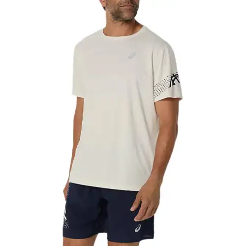 ASICS T Shirts Men's Beige Crew Neck Thin