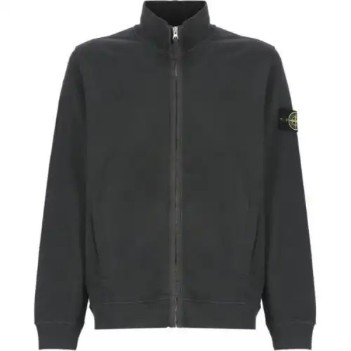STONE ISLAND Logo Patch Zip-Up Sweatshirt