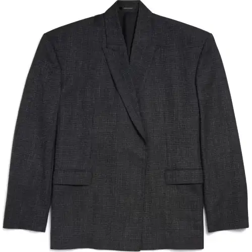 Balenciaga Check Detailed Tailored Jacket