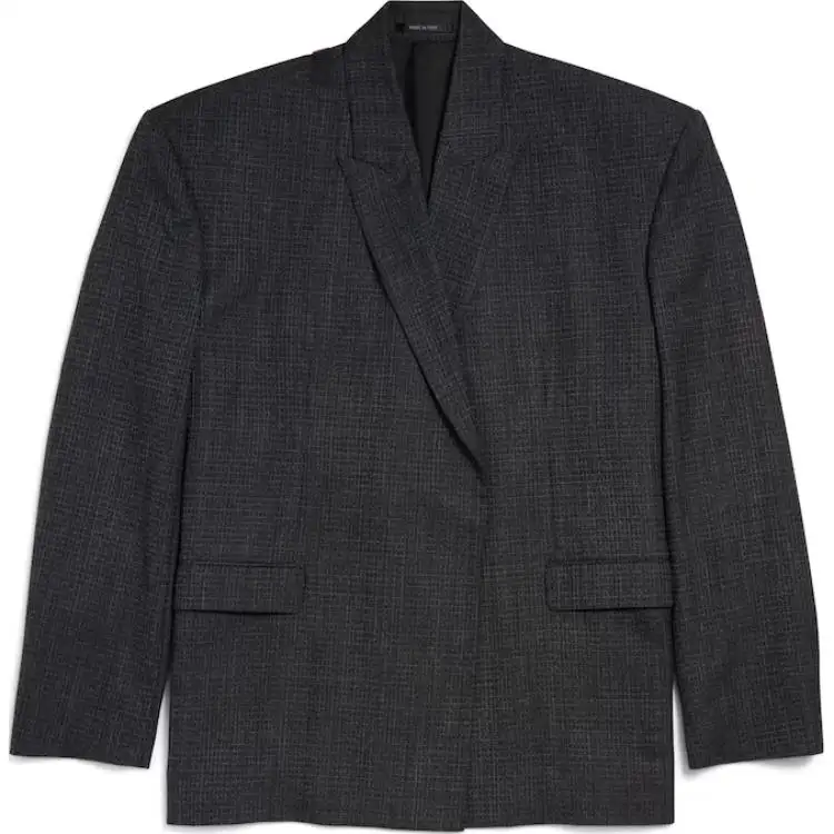 Balenciaga Check Detailed Tailored Jacket