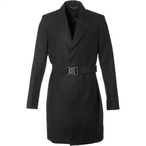 DIOR Coats Men's Black Lapel Moderate Straight Fit