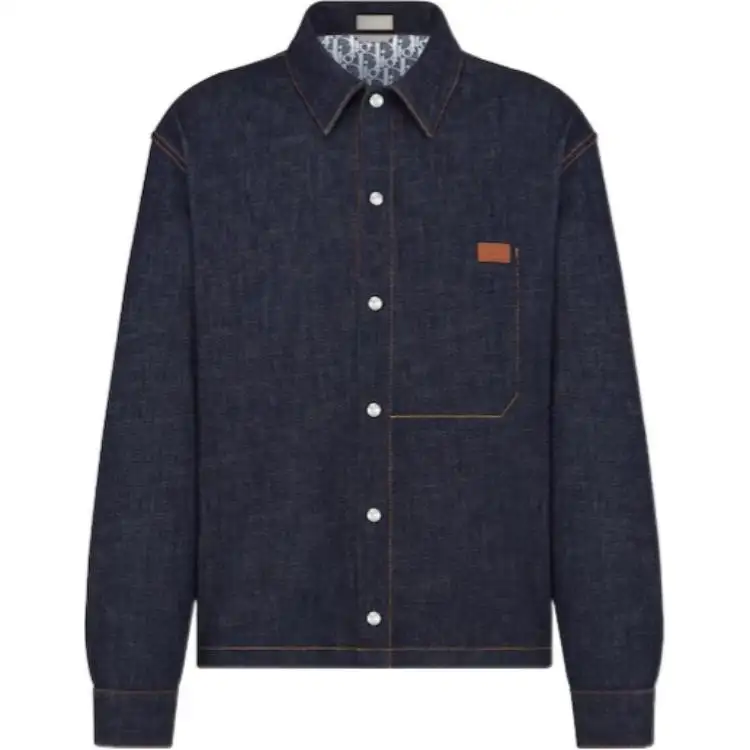 DIOR Logo Patch Buttoned Denim Jacket