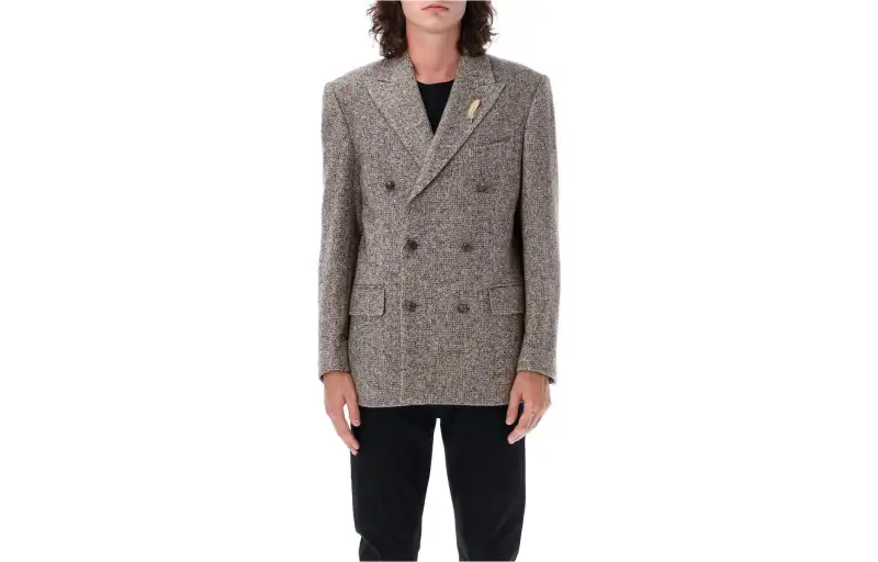 Golden Goose Jackets Men's Gray Lapel Moderate