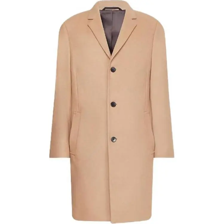 Calvin Klein Coats Men's Camel Lapel Moderate Straight Fit