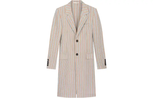 Lanvin Coats Men's Multicolor Lapel Moderate Straight Fit