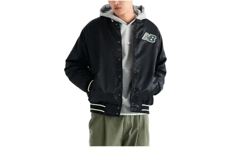 New Balance Athletics Varsity Jackets Men's Black Baseball Collar Moderate Other