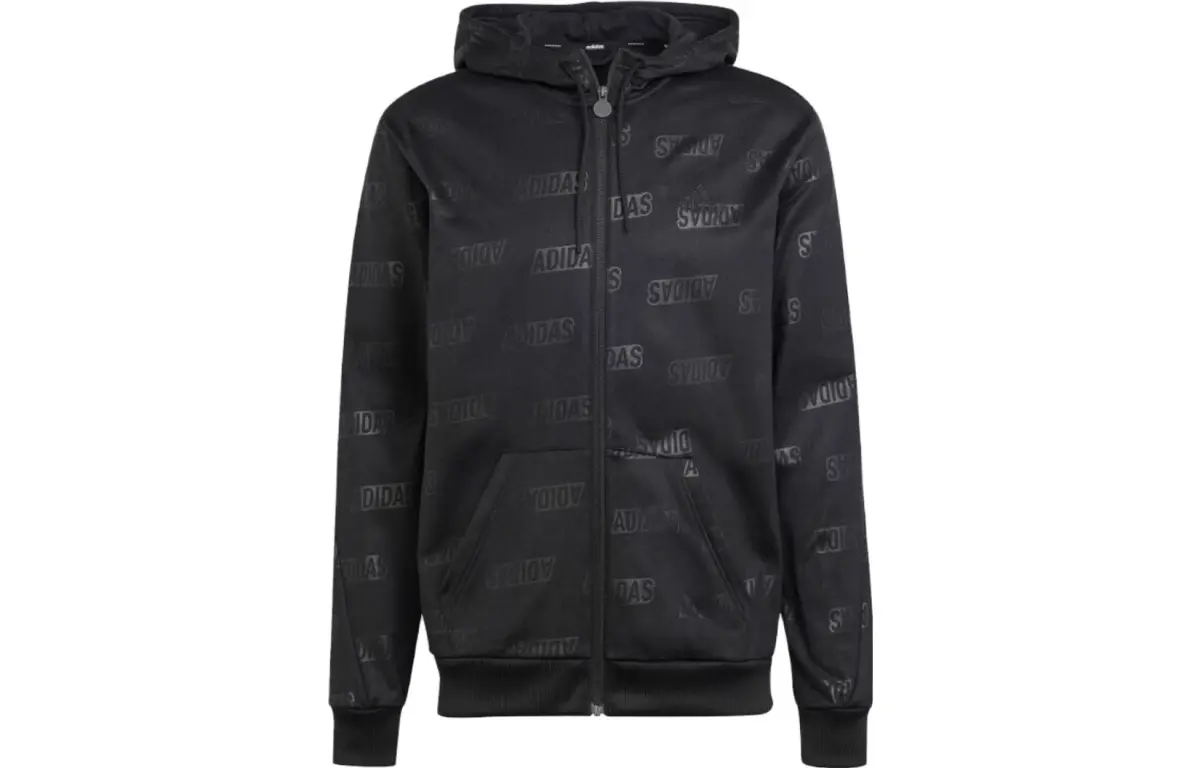 Adidas Jackets Men's Black Hooded (Non-detachable) Moderate Straight Fit