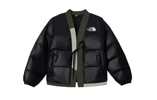 THE NORTH FACE Nuptse Puffer Jacket Men's Black White Green