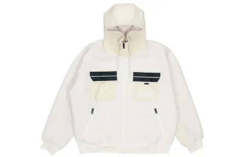 Jordan Velvet Jackets Men's Light Ivory White Hooded Moderate