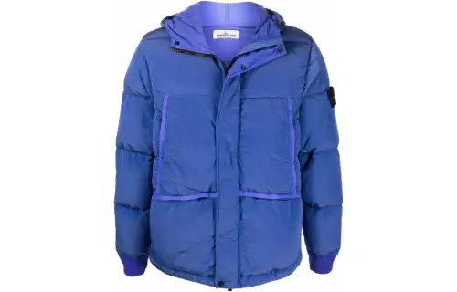 STONE ISLAND Logo Patched Hooded Puffer Jacket