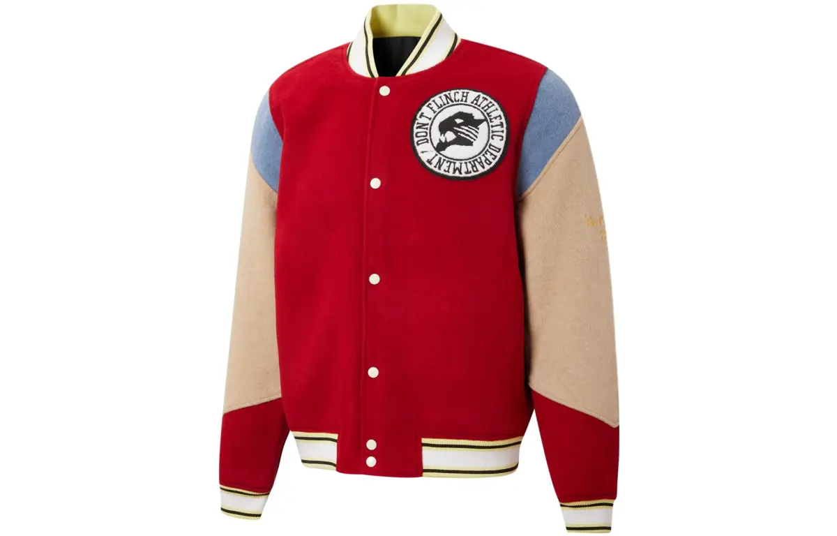PUMA Baseball Jackets Men's Red Baseball Collar Thickened Straight Fit