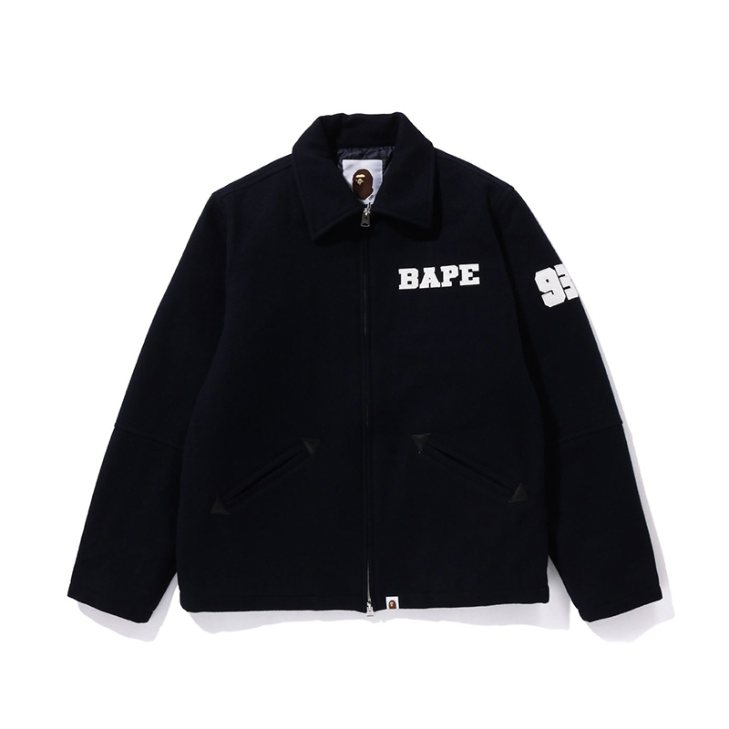 Мужская куртка A BATHING APE FW23 MELTON ZIP JACKET (черная)