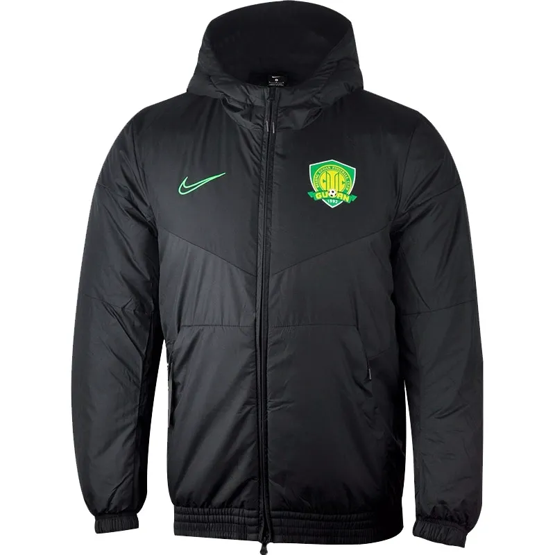 Nike Puffer Jackets Men's Black Hooded Moderate Puffer Jacket