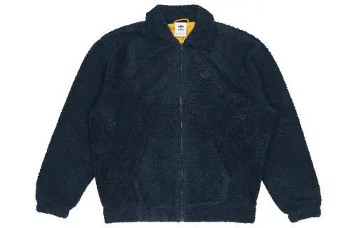 Adidas Originals Velvet Jackets Men's College Navy Lapel Thickened