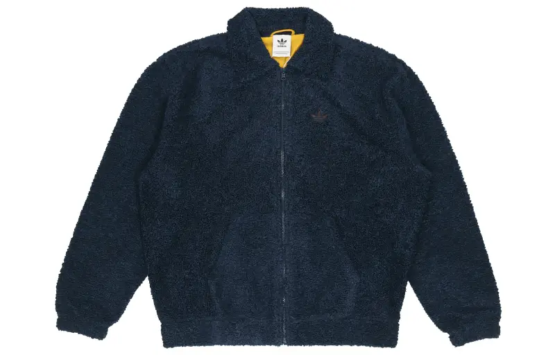 Adidas Originals Velvet Jackets Men's College Navy Lapel Thickened