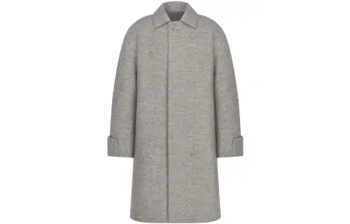 DIOR Coats Men's Gray Lapel Moderate Straight Fit