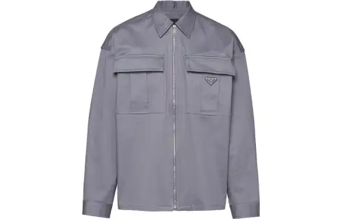 PRADA Jackets Men's Iron Gray Shirt Collar Moderate Other