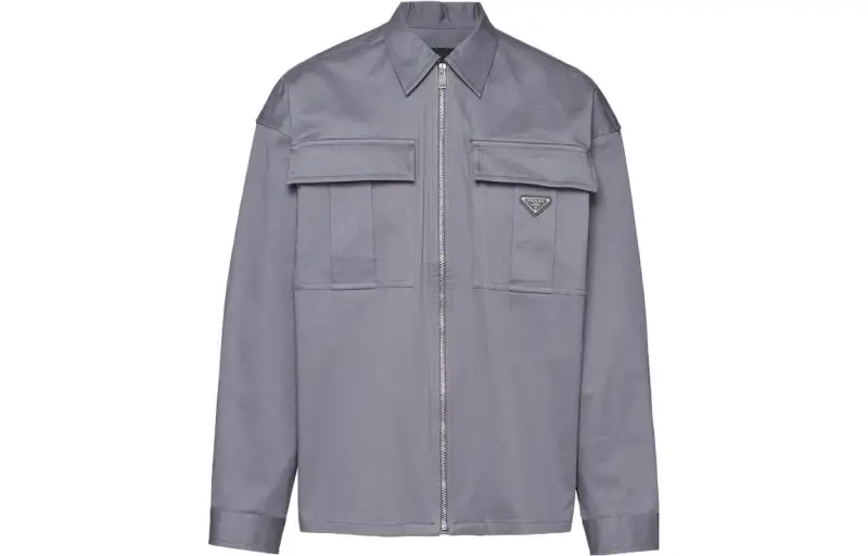 PRADA Jackets Men's Iron Gray Shirt Collar Moderate Other