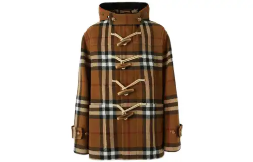 Burberry Coats Men's Brown Hooded Moderate Straight Fit