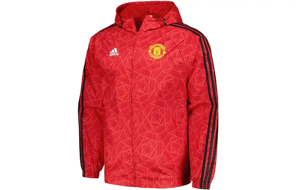Adidas Jackets Men's University Red Hooded Moderate Instructor