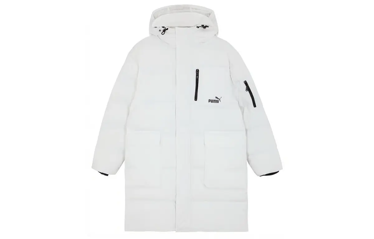 PUMA Down Jackets Unisex White Hooded Moderate Other