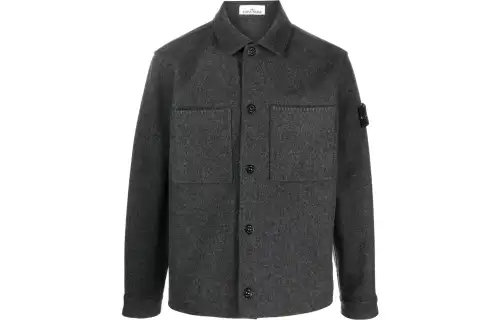 STONE ISLAND Jackets Men's Gray Lapel Moderate Other