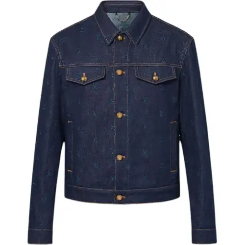 LOUIS VUITTON Lv Blason Embroidered Denim Blouson