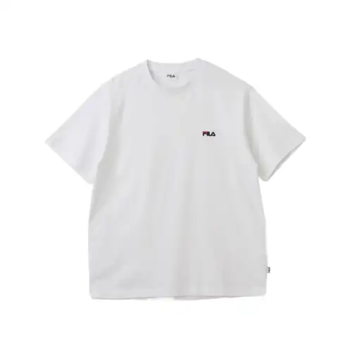 FILA T Shirts Men's White Crew Neck Moderate Straight Fit