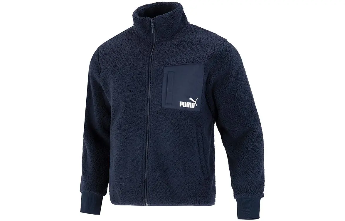 PUMA Velvet Jackets Unisex Dark Blue Stand Collar Moderate