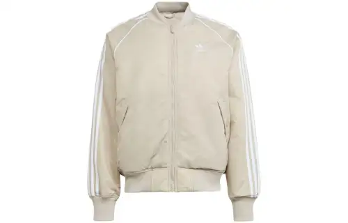 Adidas Originals Jackets Men's Beige Baseball Collar Moderate Other