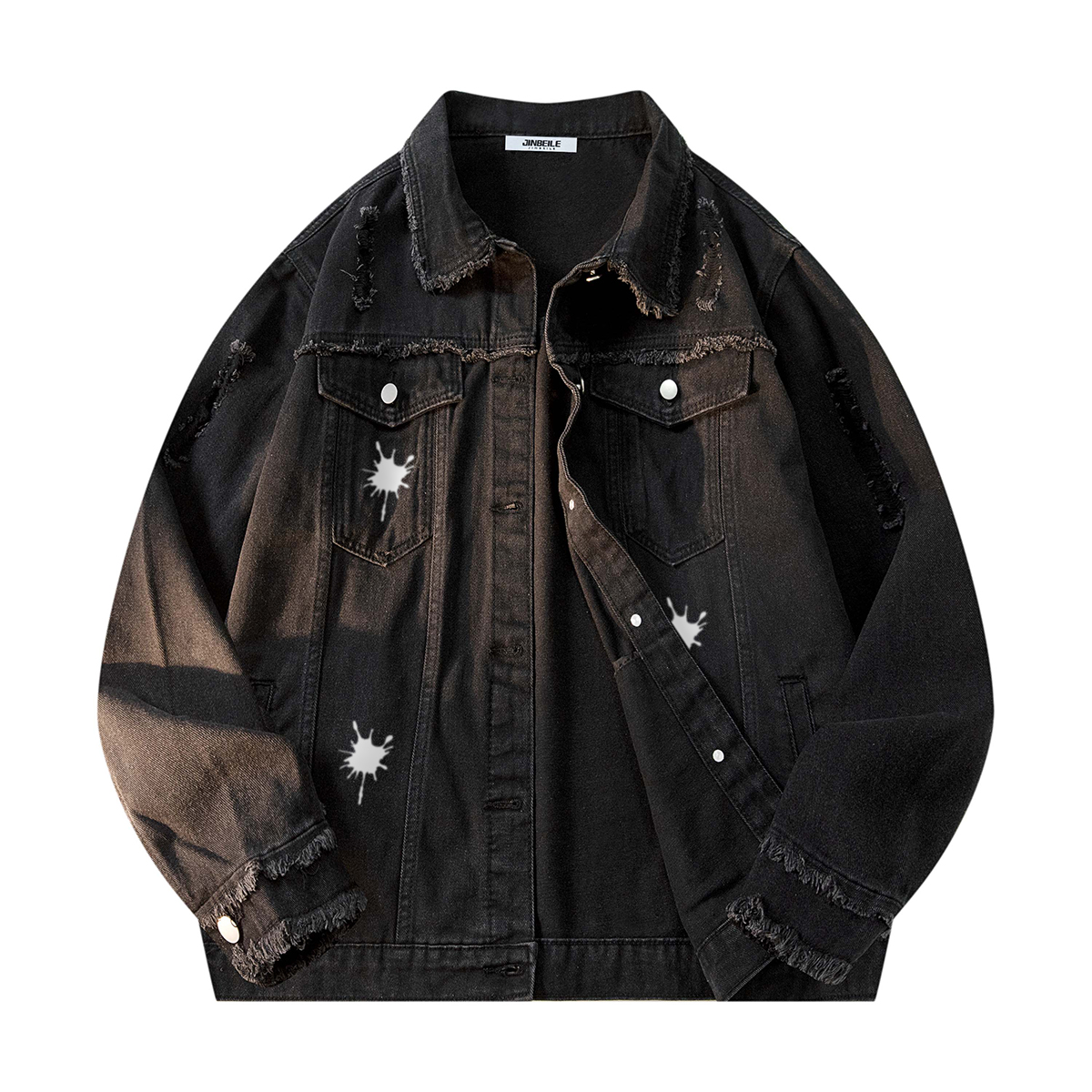 Retro trend design fashionable denim jacket for men and women, American style, with your logo imprint, loose fit